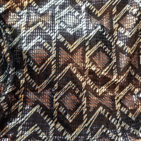 LuLaRoe Brown Sarah Metallic Aztec Chevron Cardigan - Picture 2 of 8
